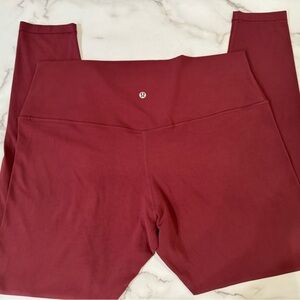 Lululemon Align High-Rise 28" Leggings. Size 16. Red Merlot. EUC!!